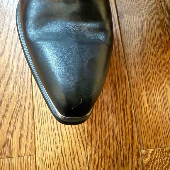 Durango Black Leather Slouch Boots Womens 6.5 M Western Wear Silver Tips buckle - Picture 6 of 16